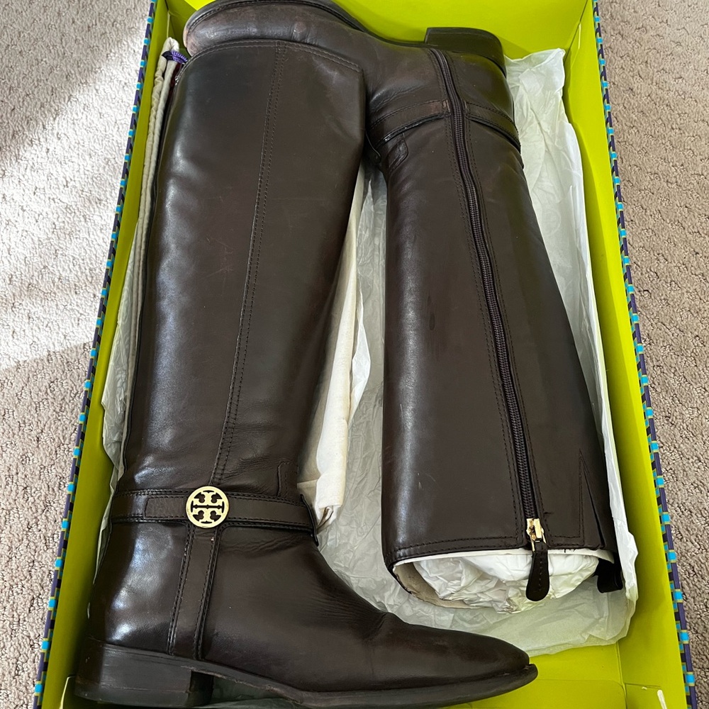 Tory Burch Brown Bristol 30mm Riding Boots 9